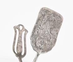 Ezüstözött tortafogó, h: 22 cm