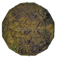 Sátoraljaújhely DN "A sátoraljaújhelyi izraelita hitközség adó jelvénye" kétoldalas bronz ...