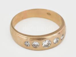 14K arany (Au) gyűrű brillekkel (össz 0,4ct) jelzett 4,75 g m: 57
