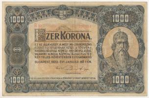 1920. 1000K "Orell Füssli Zürich" nyomdahely jelöléssel, "B09 207061" T:F  Adamo K36