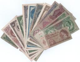 12db-os vegyes pengő bankjegy tétel + 1962. 10Ft kettészakadva T:VF,F, közte szép papírral, 10Ft Pr