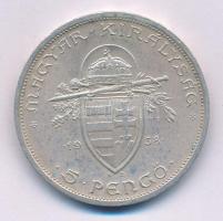 1938. 5P Ag "Szent István" T:AU,XF Adamo P8.1