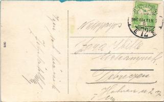 1916 Püspökladány, Fő tér, Rákóczi szálloda, kávéház és vendéglő, Kohn Aladár, Péterfi Árpád üzlete ...