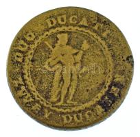 1740. VI. Károly 2 dukát mintájára készült réz játékpénz / zseton (22mm) T:VF-F