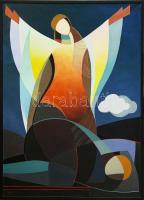 Lukács János (1952 -2013 ): Fohász, 2003, olaj, vászon, 140 x 100 cm, Jelezve balra lent: Lukács J 2003, hátoldalon: Fohász, Lukács János autográf felirattal. Minimális felületi sérüléssel. Fakeretben. KIZÁRÓLAG SZEMÉLYES ÁTVÉTEL, NEM POSTÁZZUK! / ONLYPERSONAL COLLECTION AT OUR OFFICE!