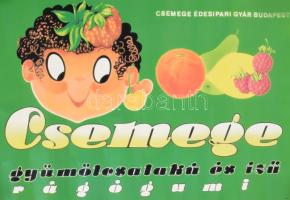 "Csemege gyümölcs alakú és ízű rágógumi" - Csemege Édesipari Gyár Budapest reklám plakát, 60×40 cm