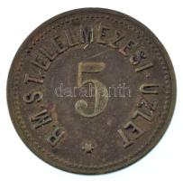 DN "RMST Élelmezési Üzlet" 5 értékű kétoldalas bronz bárca (20mm) T:XF-VF, karc