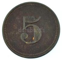 DN "RMST Élelmezési Üzlet" 5 értékű kétoldalas bronz bárca (20mm) T:XF-VF, karc