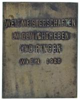 Ausztria 1920. "Weltmeisterschaften im Gewichtheben und Ringen - Wien 1920 (Súlyemelő és birkóz...