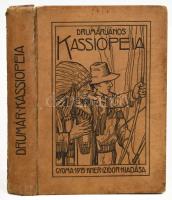 Drumár János: Kassiopeia. Fantasztikus regény. (A ,,Sir Adamanth titka" folytatása). Geiger Richárd rajzaival. Gyoma, 1914, Kner Izidor, 410+(6) p. Oldalszámozáson belül egészoldalas illusztrációkkal. Kiadói illusztrált egészvászon-kötés, kissé koszos, a gerincnél sérült borítóval.
