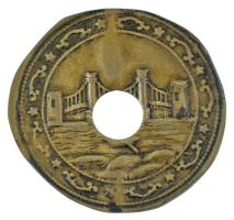 ~1850. Lánchíd bronz lemez bárca (30mm) T:VF, középen lyukasztott, körbevágott (?)