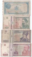 Románia 1945-1999. 8db-os bankjegy tétel, mind különféle T:XF-VG