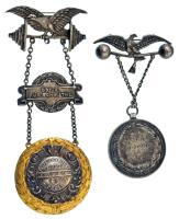 Ausztria 1920. "Öst. V. Für Schw. Athl. - Propaganda Meeting 1920 - Beidarm. Reis. I. Preis" aranyozott és ezüstözött bronz díjérem díszítménnyel, hátlapon gravírozva (42mm) + 1920. "Súlyemelő tiszteletdíj" kétoldalas, ezüstözött bronz díjérem díszítménnyel, hátlapon gravírozva (32mm) T:XF Austria 1920. "Öst. V. Für Schw. Athl. - Propaganda Meeting 1920 - Beidarm. Reis. I. Preis" gilt and silvered bronze weight-lifter plate medal with decoration, engraved on the back (42mm) + 1920. "KR. SP. KL. Siegfried - Ehrenpreis" double-sided, silvered bronze weight-lifter medal with decoration, engraved on the back (32mm) C:XF