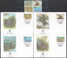 WWF: Krokodil sor 4 db FDC-n + négyestömb