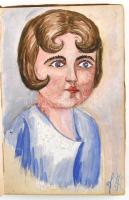 1932 Emlékkönyv, benne rajzok, feljegyzések