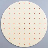 Vintage pöttyös német fajansz edényalátét / tortatál, jelzett, d: 29,5 cm