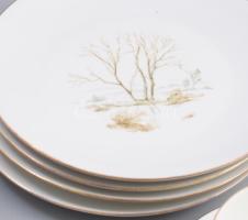 Vintage Bavaria őszi tájkép mintás 6 személyes reggeliző szett, csészék alátéttel és desszertes tány...