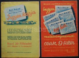 1938 Pesti Hirlap 2 db reklámynomtatvány + levelezőlap