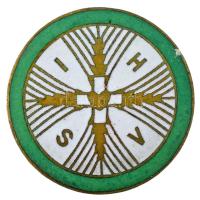 DN "IHSV (In hoc signo vinces - E jelben győzni fogsz)" zománcozott fém jelvény (26mm) T:XF