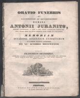 1825- 1838 2 db gyászbeszéd Juranits Antal győri püspök temetése, Ürményi József (1741?1825) országbíró, főispán, miniszter temetése alkalmából 15p, 41p.