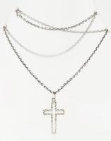 Ezüst (Ag) nyaklánc kereszt medállal, jelzett, 6,7g