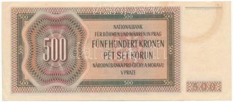 Német Harmadik Birodalom / Cseh-Morva Protektorátus 1942. 500K "SPECIMEN" perforációval, &...