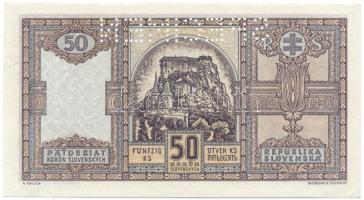 Szlovákia 1940. 50K "Oe 368508" "SPECIMEN (MINTA)" perforációval T:UNC,AU / Slov...