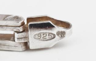 Ezüst (Ag) áttört szemes glídes karkötő, h: 19 cm, jelzett, 12,1g