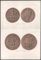 cca 1800-1910 12 db magyar és külföldi nemesi címereket, heraldikai motívumokat ábrázoló litografált...