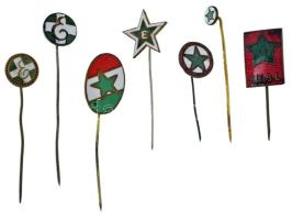 7xklf eszperantó tematikájú jelvény és kitűző tétel T:XF 7xdiff of various Esperanto themed badges and pins C:XF