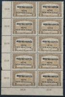 Nyugat-Magyarország IV. 1921 Parlament 2K ívsarki 10-es tömb Bodor vizsgálójellel