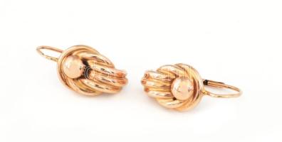 Arany (Au) bordázott fülbevaló pár, 14k, jelzett, 3,3g