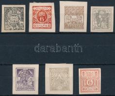 1900 7 db Turul próbanyomat gumi nélküli papíron