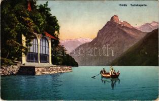 1911 Sisikon, Tellskapelle / Tell's chapel, Lake Lucerne (worn corners)