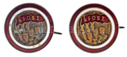 ~1950. "ÁFOSZ" zománcozott bronz jelvény (2db) T:AU,XF