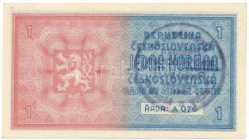 Német Harmadik Birodalom / Cseh-Morva Protektorátus 1939. 1K csehszlovák bankjegy felülbélyegezve ké...