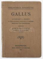 Gallus. Ad. fabulam W. A. Beckerii in usum studiosae juventutis ad privatam Romanorum vitam cognoscendam. Concinnavit Aemilius Láng. Bibliotheca Iuventutis. Bp., 1914, Typis Consortii Stephanaei, 132 p. Latin nyelven. Benne latin - magyar szójegyzékkel. Kiadói egészvászon-kötés, kopott borítóval.