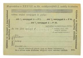 cca 1940 Török és Társa sorsjegy rendelőlap