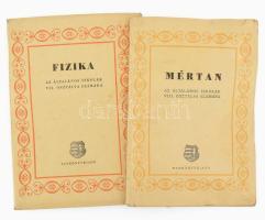 1957 2 darab iskolai tankönyv, Kossuth-címeres, vegyes állapotban