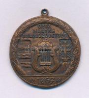 1933. "Országos Magyar Dalosszövetség - 1867" egyoldalas bronz emlékérem füllel, hátoldalá...