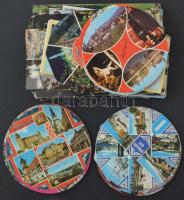 Kb. 170 db modern nagyméretű vagy kerek magyar és külföldi város képeslap, vegyes minőségben / Cca. 170 modern big size or round Hungarian and foreign town-view postcards in mixed condition