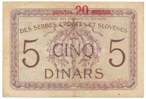 Jugoszlávia / Szerb-Horvát-Szlovén Királyság 1919. 5D "20K" felülbélyegzéssel, alacsony &q...