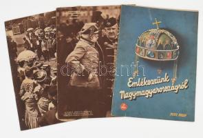 cca 1925/30 Emlékezzünk Nagymagyarországról. I., II., IV. füzet. Bp., Pesti Hírlap, gazdag képanyaggal illusztrált, benne érdekes írásokkal, borítón folttal.