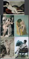 Eltérő időben készült, színezett aktfotók nyomán készült 5 db modern nagyítás, jelzés nélkül, 15x10 cm