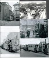 Különféle villamosok vegyes tétele, 5 db modern nagyítás, jelzés nélkül, 10x15 cm és 15x10 cm