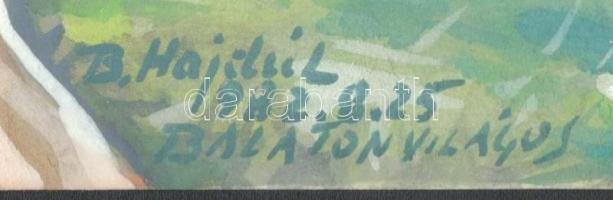 B. Hajdú László (1926-1998): Balatonvilágos, 1982. Akvarell, papír, jelezve balra lent. 20,5×29 cm