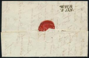 1846 Bélyeg előtti portós levél "KÖRMEND" korai kétkörös bélyegzéssel Bécsbe