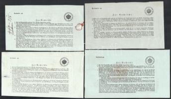 1862-1865 4 db német nyelvű feladási vevény "GOELNITZ" bélyegzéssel