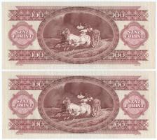 1992. 100Ft (2x) közeli sorszámok "B 471 002651" és "B 471 002654" T:AU
Adamo F...