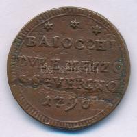 Olasz Államok / Pápai Államok 1796. 2 1/2b Cu "VI. Pius" (14,53g) T:VF Italian States / Papal States 1796. 2 1/2 Baiocco Cu "Pius VI" (14,53g) C:VF Krause KM#3